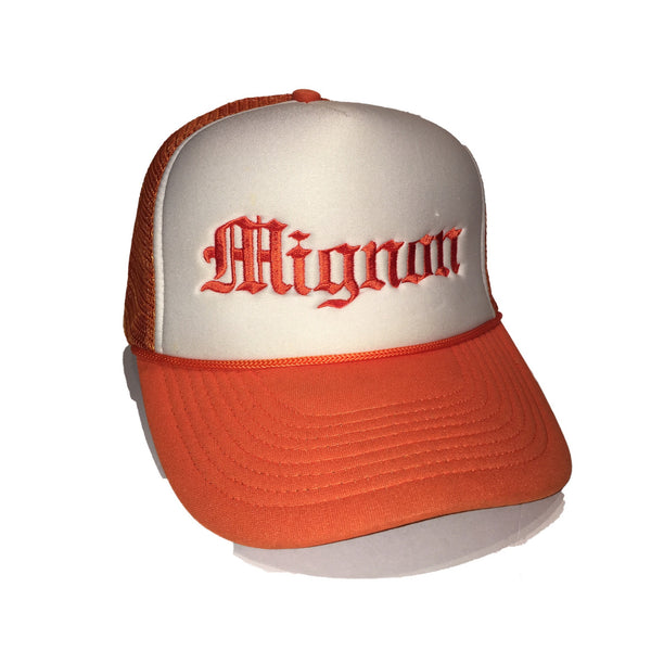Mignon Classic Tucker Hat - Orange & White