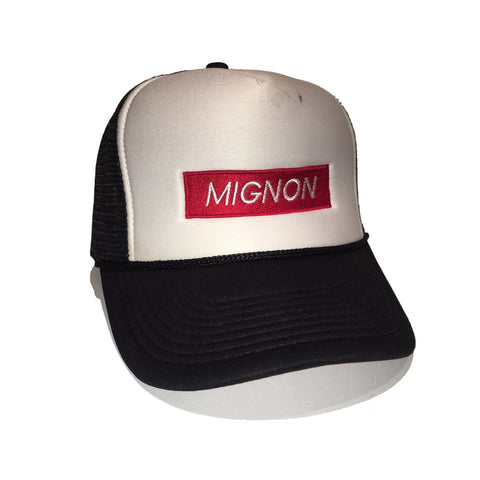 Mignon Box Logo Black Trucker Hat