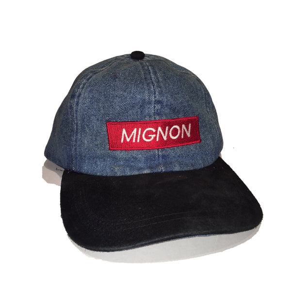 Mignon Box Logo Denim Suede Hat
