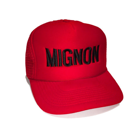 Mignon Red Trucker Hat - Red & Black